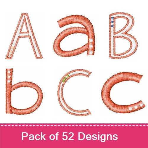 Rustic Alphabet Embroidery Designs Bundle – Letter A, Letter B, Letter C, Letter D & More (52 Designs)