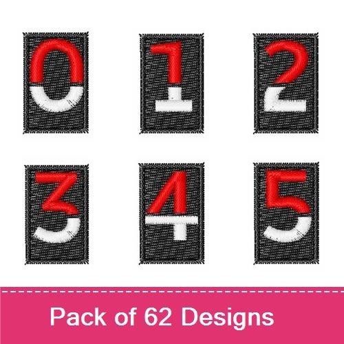 Bold Numbers and Letters Embroidery Designs Bundle – Bold Letter O, Bold Number 1, Bold Number 2 & More (62 Designs)