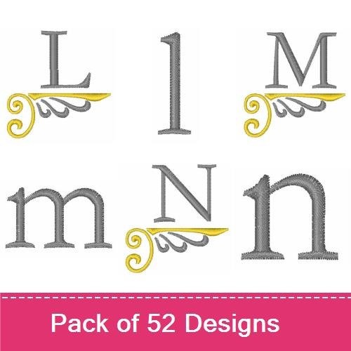Elegant Monogram Alphabet Embroidery Designs Bundle – Monogram A, Monogram B, Monogram C & More (52 Designs)