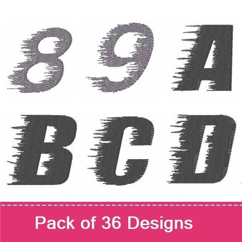 Distressed Numbers & Letters Embroidery Designs Bundle – Distressed Number 0, Distressed Letter A & More (36 Designs)