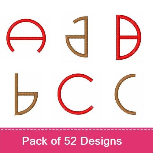 Redwork Minimalist Alphabet Embroidery Designs Bundle – A, B, C, D, E, G, H & More (52 Designs)