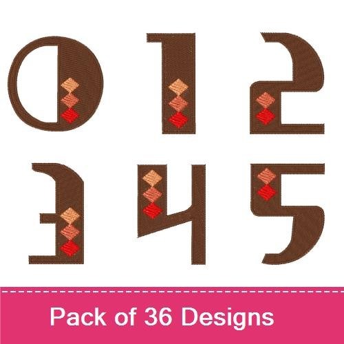 Southwest Style Alphabet Embroidery Designs Bundle – Letter O, Number 1, Number 2, Number 3 & More (36 Designs)