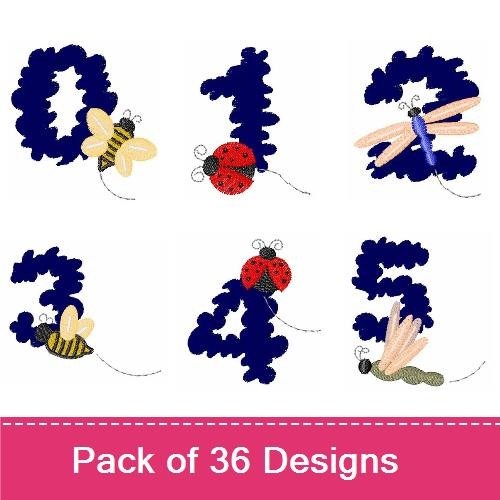 Applique Insect-themed Alphabet Embroidery Bundle – Bee, Ladybug, Dragonfly & More (36 Designs)