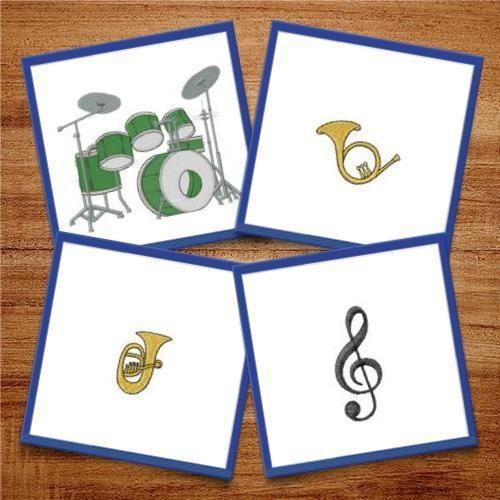 Musical Instruments Embroidery Designs Bundle – Electric Guitar, Saxophone, Violin & More (15 Designs)