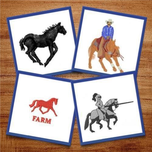 Equestrian & Knight Embroidery Designs Bundle – Knight on Horse, Cowboy on Horse, Horse Silhouette & More (10 Designs)