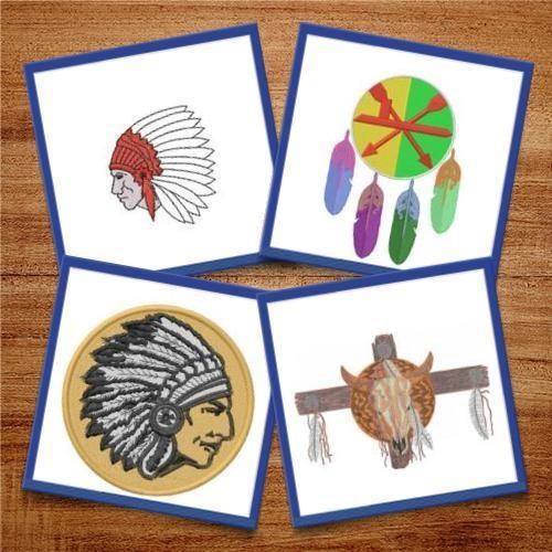 Southwestern Native Spirit Embroidery Designs Bundle – Dreamcatcher, Colorful Feathers, Kachina Spirit & More (15 Designs)