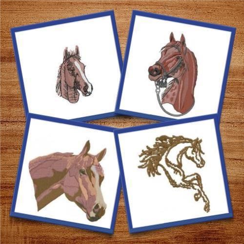 Equine Embroidery Bundle – Rearing Horse, Horse Head Profile, Chestnut Horse & More (10 Designs)