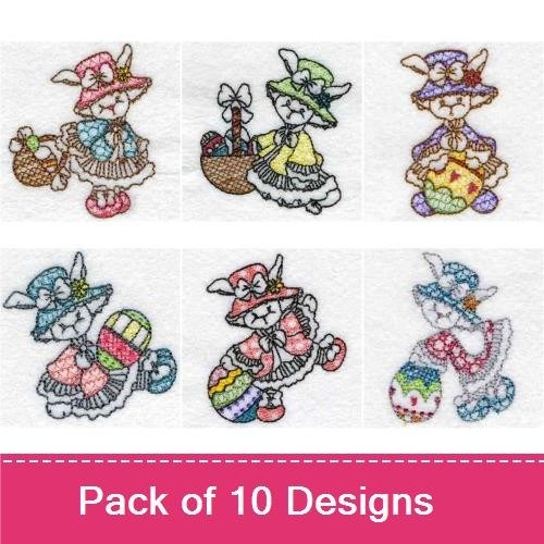 Line Art Easter Bunnies