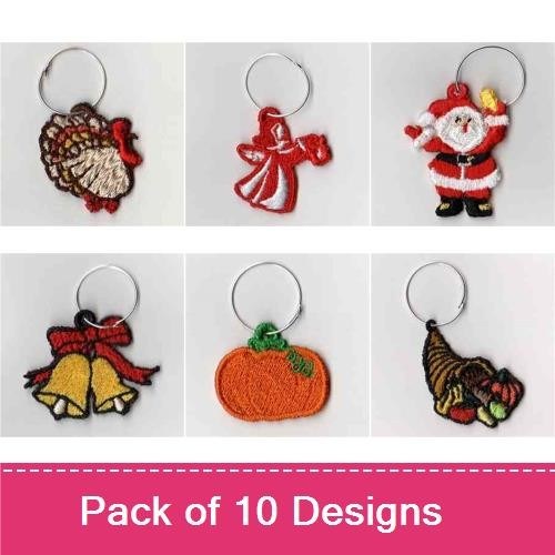 Multi Holiday Wineglass Markers
