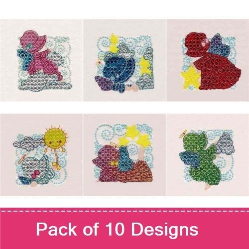 Mylar Sunbonnet Angel Blocks