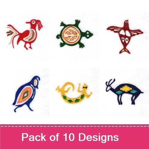Southwestern Animal Embroidery Bundle – Rabbit, Rooster, Turtle, Gecko & More (10 Designs)