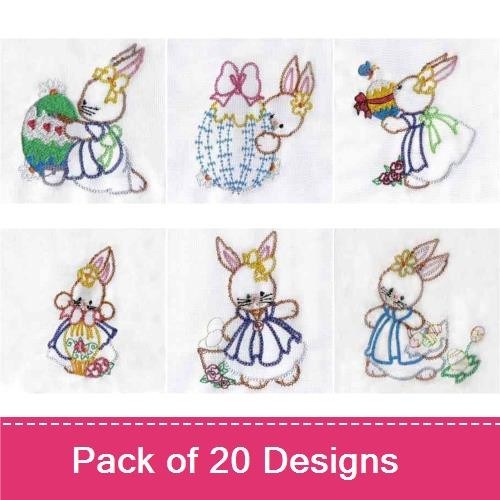 Nostalgic Embroidery Bunnies
