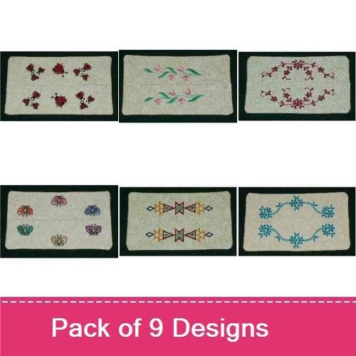 Floral & Butterfly Embroidery Designs Bundle – Elegant Floral Border, Colorful Flower Bouquet, & More (9 Designs)