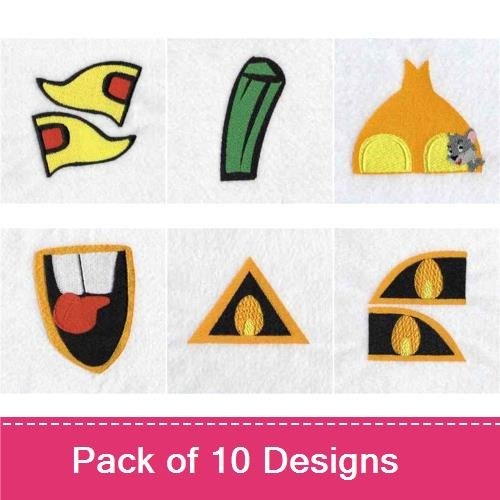 Applique Halloween Embroidery Bundle – Bat Mask, Witch Hat, Pumpkin Face & More (10 Designs)