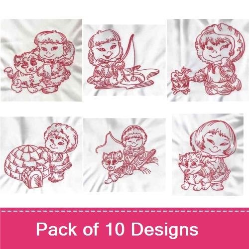 Child & Animal Embroidery Bundle – Adorable Designs (10 Designs)