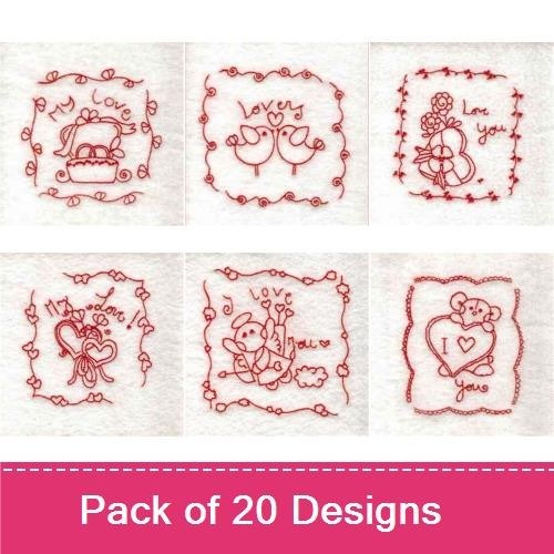 Love & Romance Embroidery Bundle – Heartfelt Designs (20 Designs)