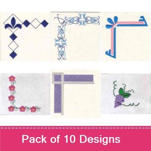 Floral and Fruit Corner Embroidery Bundle – Grape Corner, Flower Corner, Strawberry Corner & More (10 Designs)