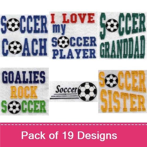 Soccer Family Embroidery Designs Bundle – Soccer Rulez, Soccer Grandma, I Love my Soccer Player & More (19 Designs)