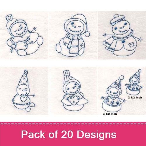 Sticky Bluework Snowmen