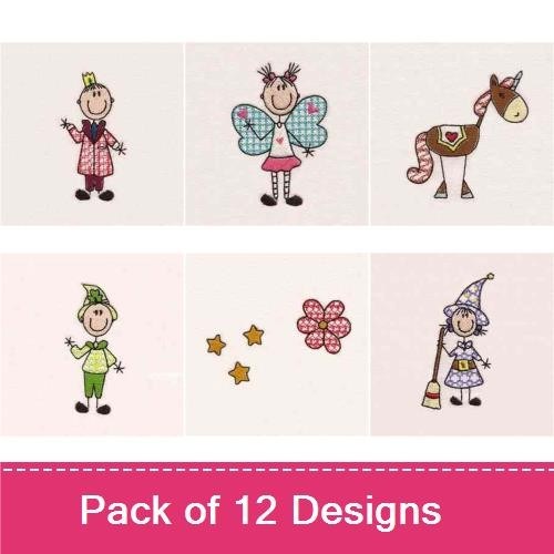 Fantasy Characters Embroidery Designs Bundle – Superhero, Knight, Wizard, Fairy & More (12 Designs)