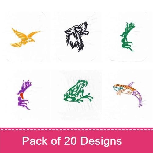 Eagle & Wolf Embroidery Bundle – Animal Designs (20 Designs)