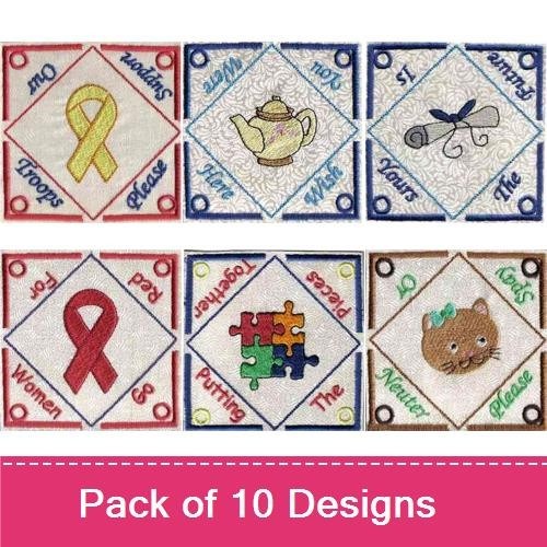 Awareness Ribbon & Teapot Embroidery Bundle – Supportive Themes (10 Designs)