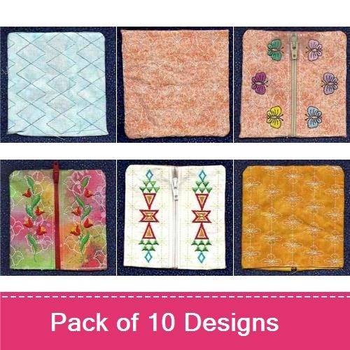 ITH Colorful Zipper Embroidery Designs Bundle – Floral, Geometric, Abstract & More (10 Designs)
