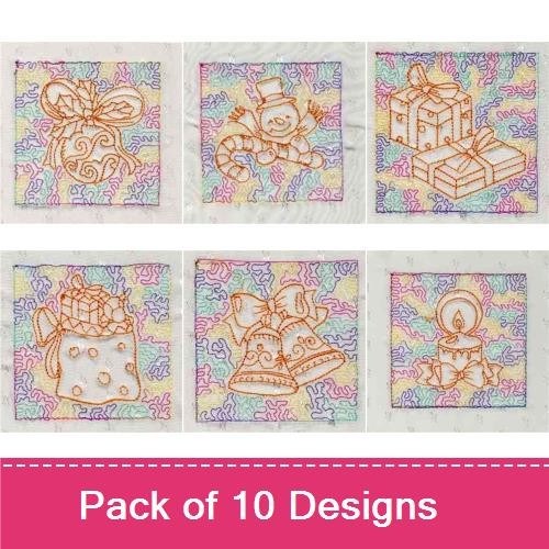Trapunto Christmas Blocks