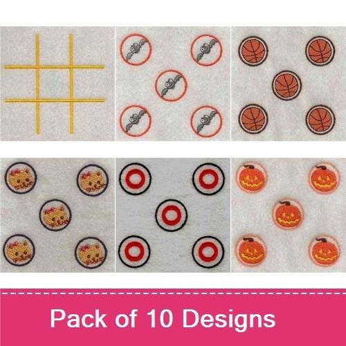 Tic Tac Toe & Basketball Embroidery Bundle – Fun Game Designs (10 Designs)