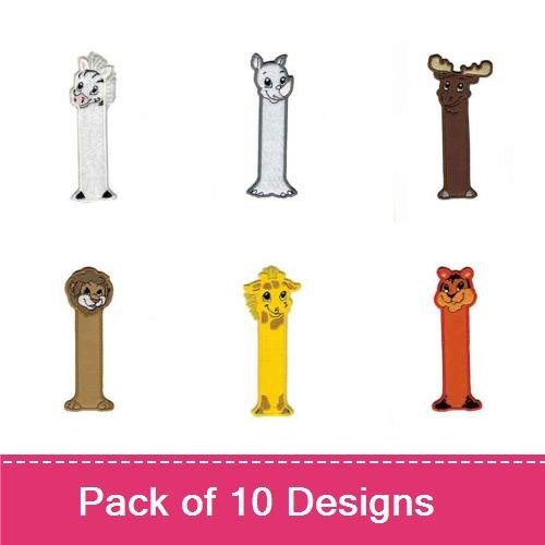 Zoo Friends Bookmarks Applique