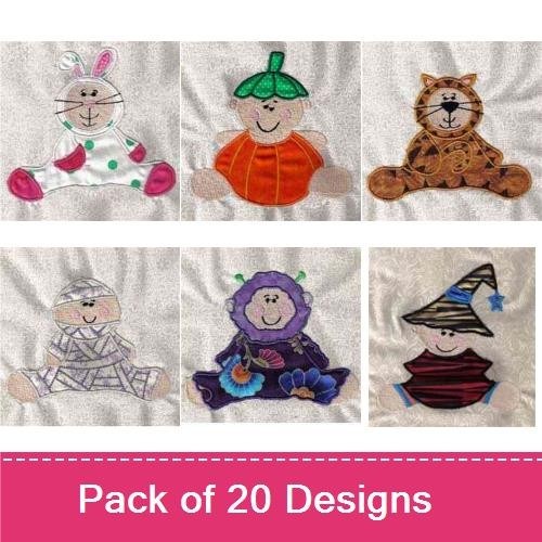 Bunny, Pumpkin & Tiger Embroidery Bundle – Fun Holiday Designs (20 Designs)