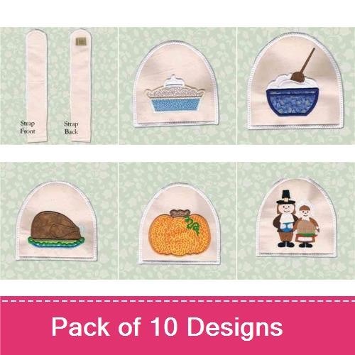 Redwork Thanksgiving Embroidery Designs Bundle – Thanksgiving Boy, Thanksgiving Girl, Autumn Wreath & More (10 Designs)