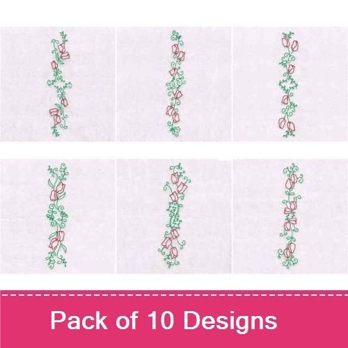 Lineart Tulip Borders
