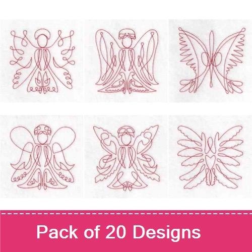 Redwork Angel Blocks