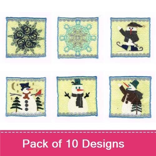 Airplane & Snowman Embroidery Designs Bundle – Cute Airplanes, Snowman with Scarf & More (10 Designs)