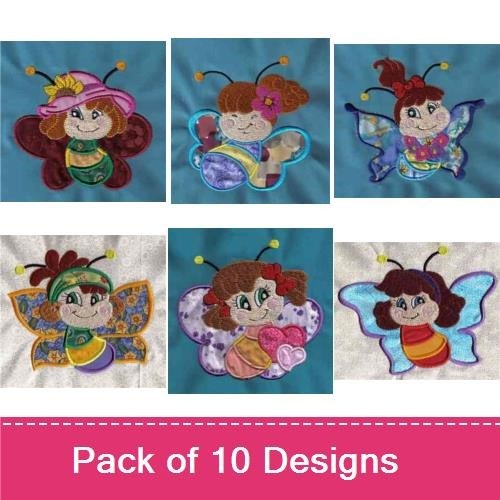 Applique Butterfly Faces
