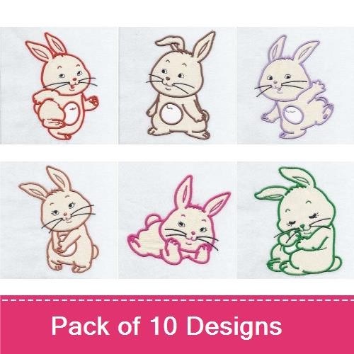 Applique Super Cute Bunnies
