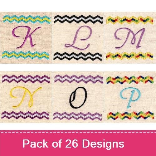Cute Alphabet and Giraffe Embroidery Bundle – Letter A with Chevron, Letter C with Chevron, Letter E with Chevron & More (26 Designs)