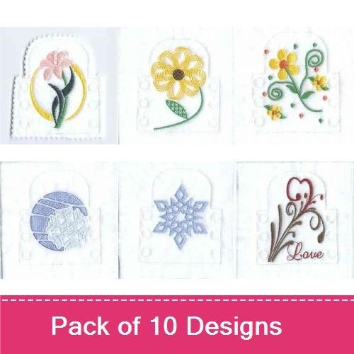 Floral and Seasonal Embroidery Designs Bundle – Flower with Circle, Daisy Flower, Butterfly & More (10 Designs)