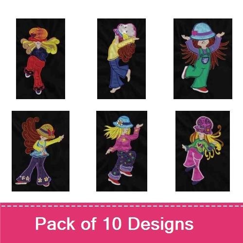Applique Dancing Sunbonnets