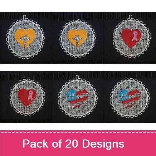 FSL Whimsical Hearts & Gingerbread Embroidery Designs Bundle – Heart Ornament, Gingerbread Bear & More (20 Designs)