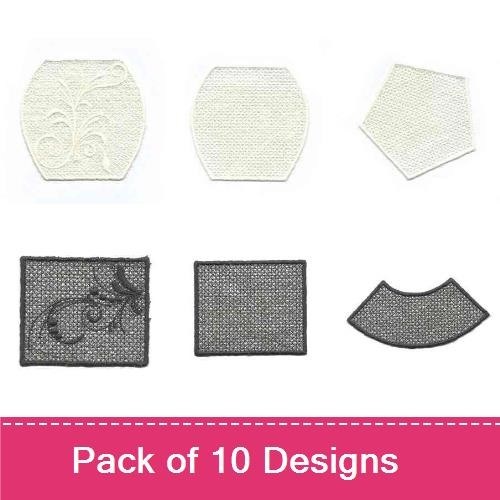 Textured Patch Embroidery Designs Bundle – Vine, Leaves, Floral Design & More (10 Designs)