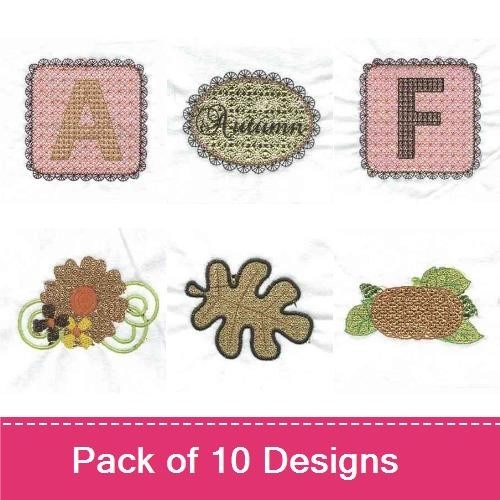 Dogs Embroidery Bundle – Cute Puppy with Sunflower, Dog Character in Blue Shirt, Autumn Leaf & More (10 Designs)