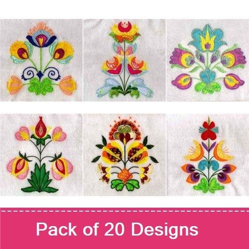 Applique Folkart Flowers