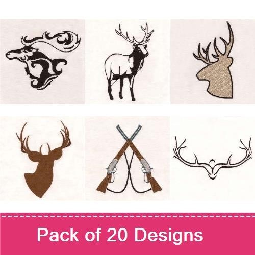 Deer & Antler Embroidery Bundle – Hunting Designs (20 Designs)