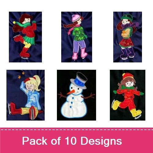 Applique Ice Skaters