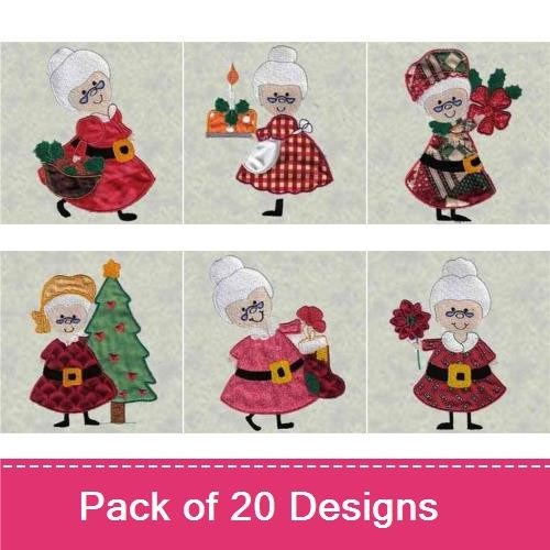 Applique Mrs Santa