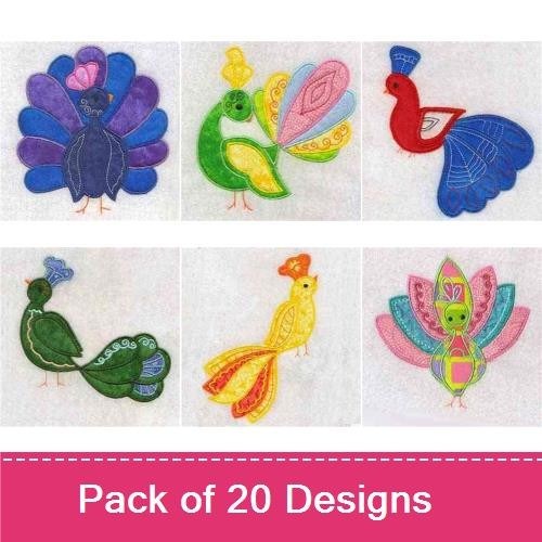 Applique Peacocks