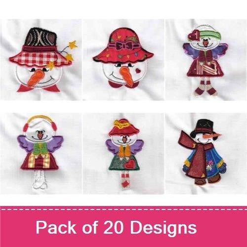 Applique Snow People