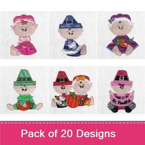 Applique Thanksgiving Babies